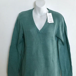 NWT Eileen Fisher Cotton V Neck Sweater